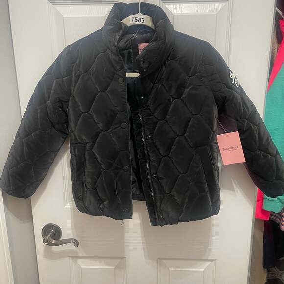Juicy Couture Girls' Black Quilted Jacket Youth Size small - Picture 2 of 16